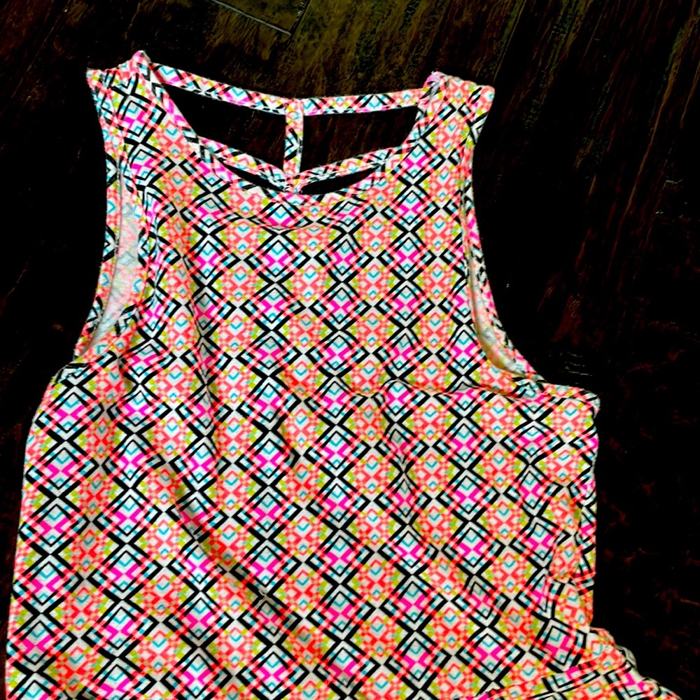 Neon seventies mini dress skater skirt
